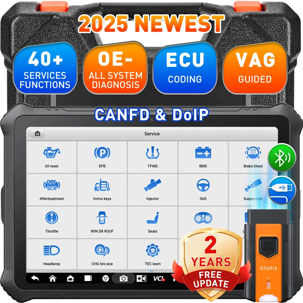 OTOFIX D1 PROS Bidirectional Scan Tool, 2 års gratis opdatering, ECU-kodning, FCA SGW Access, 40+ tjenester
