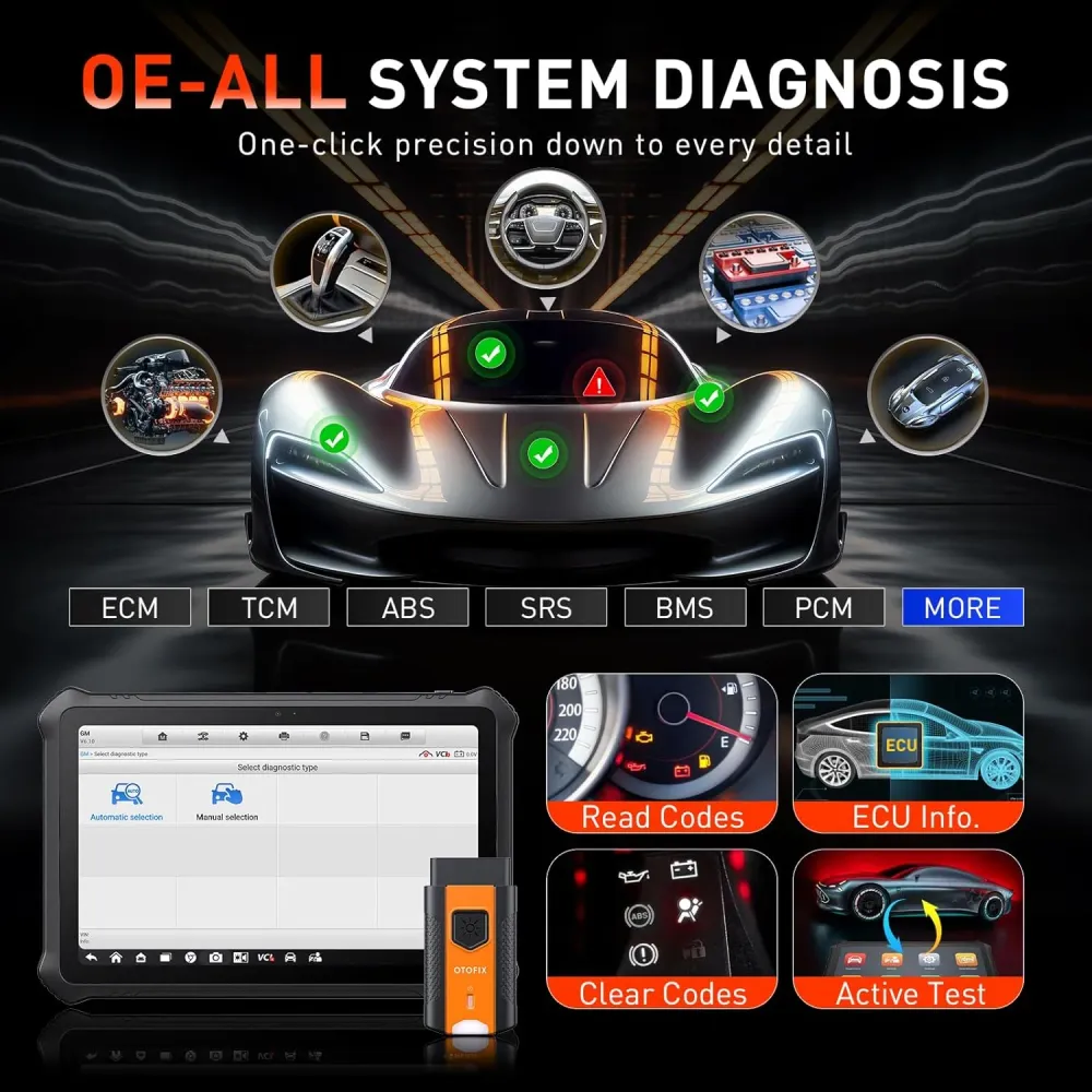 OTOFIX D1 PROS Bidirectional Scan Tool, 2 års gratis opdatering, ECU-kodning, FCA SGW Access, 40+ tjenester