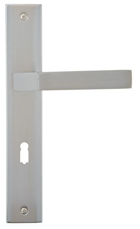Schaffner Helen dørhåndtag 72 mm med nøgle, satin-nikkel/krom
