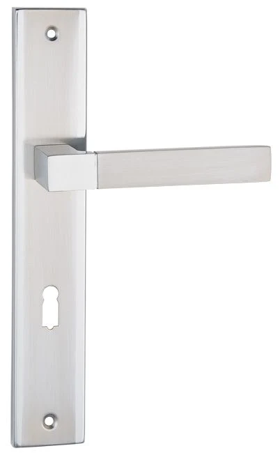 Schaffner Helen dørhåndtag 72 mm med nøgle, satin-nikkel/krom