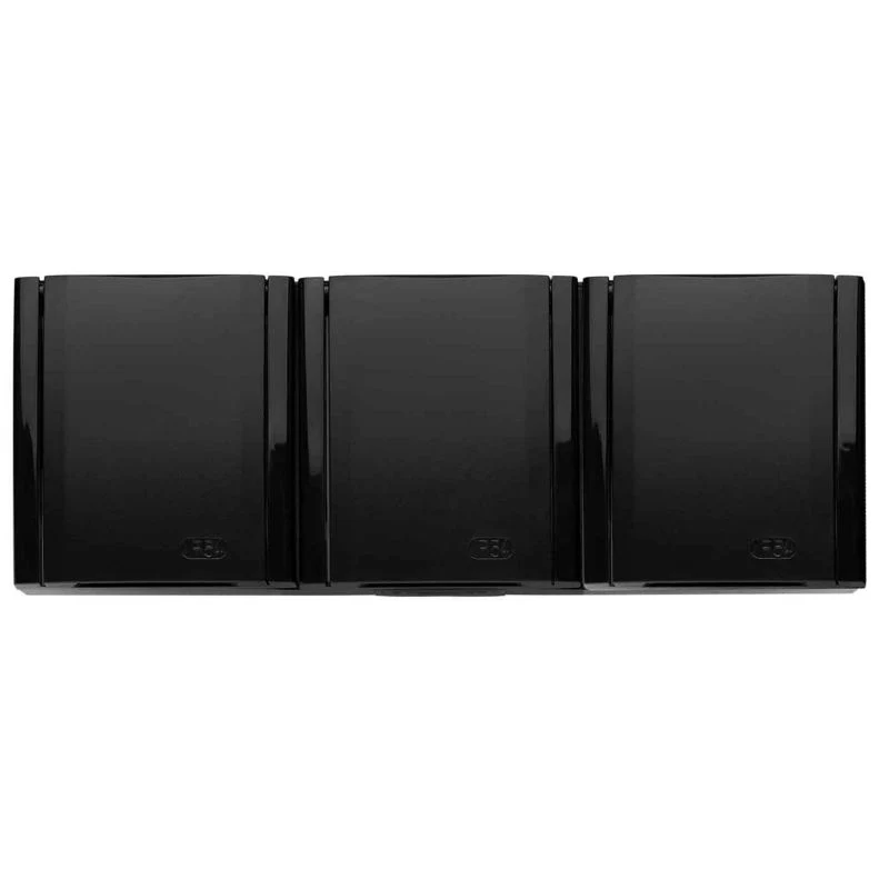Polmark Bravo onyx tredobbelt indbygningsstik