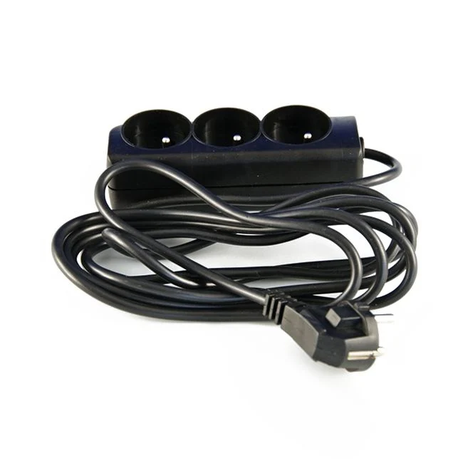 Elgotech EPS-303-2 hjemmeforlængerledning med 3 stik, 3 m kabel og jordforbindelse