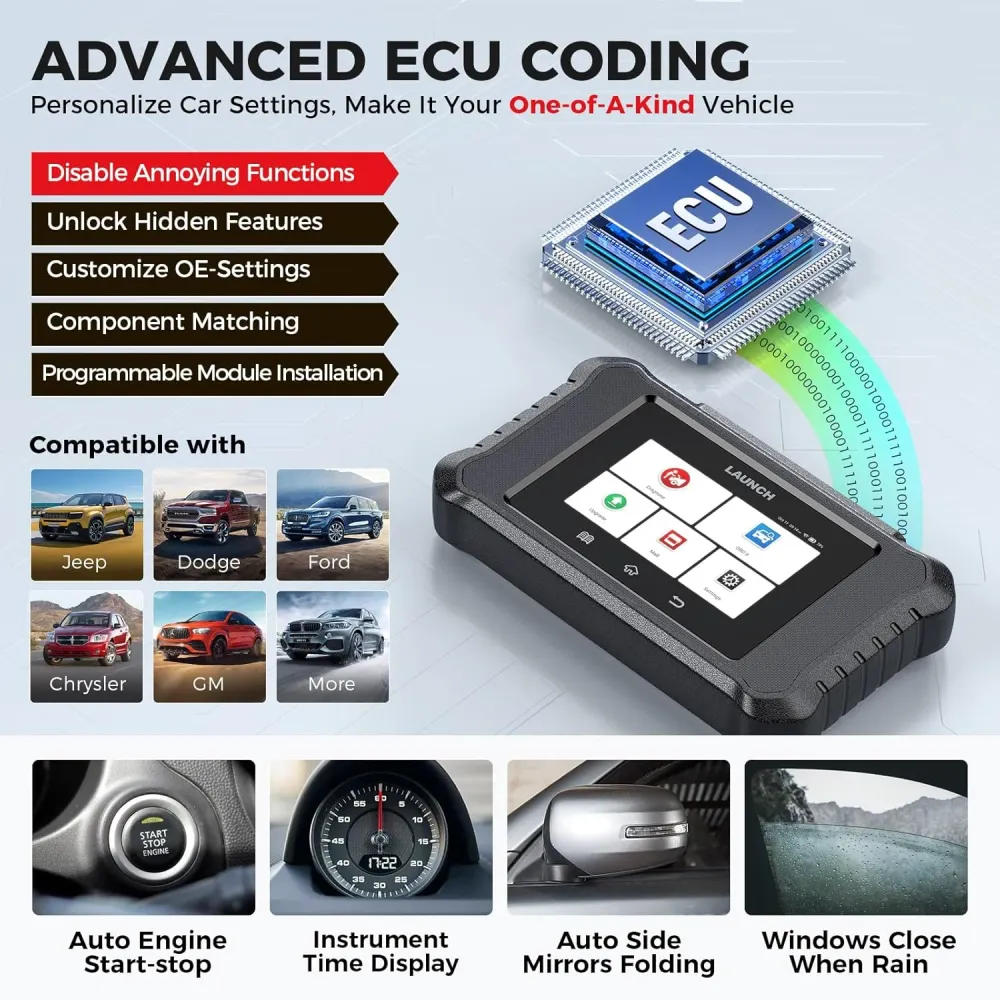 LAUNCH X431 Creader Premier 2.0 FGC OBD2-scanner, tovejs scannings værktøj til Ford, GM og Chrysler serien, ECU-kodning, l...