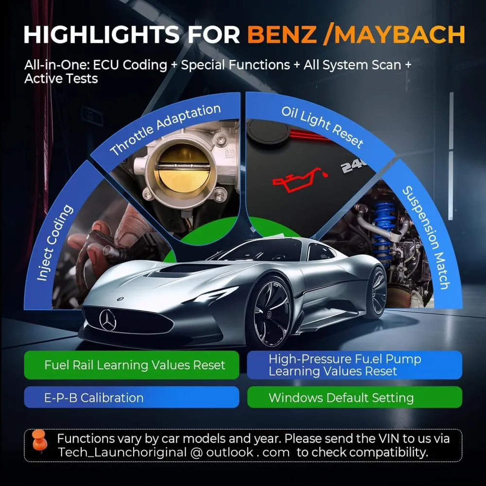 LAUNCH X431 Creader Top-level 2.0 BBA OBD2 bil scanner til BMW, Mercedes-Benz, VW, Audi, Maybach, Mini, RollsRoyce