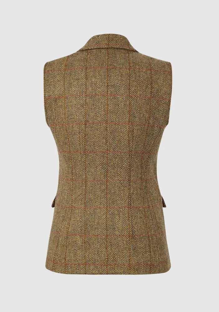 Pippa Waistcoat Harris Tweed, mustard herringbone