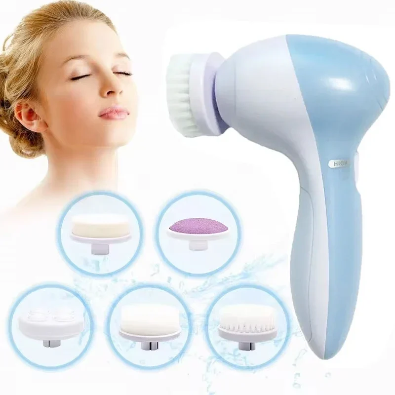 5--1 Facial Cleansing Device | Multi-Function Skin Care System Pink