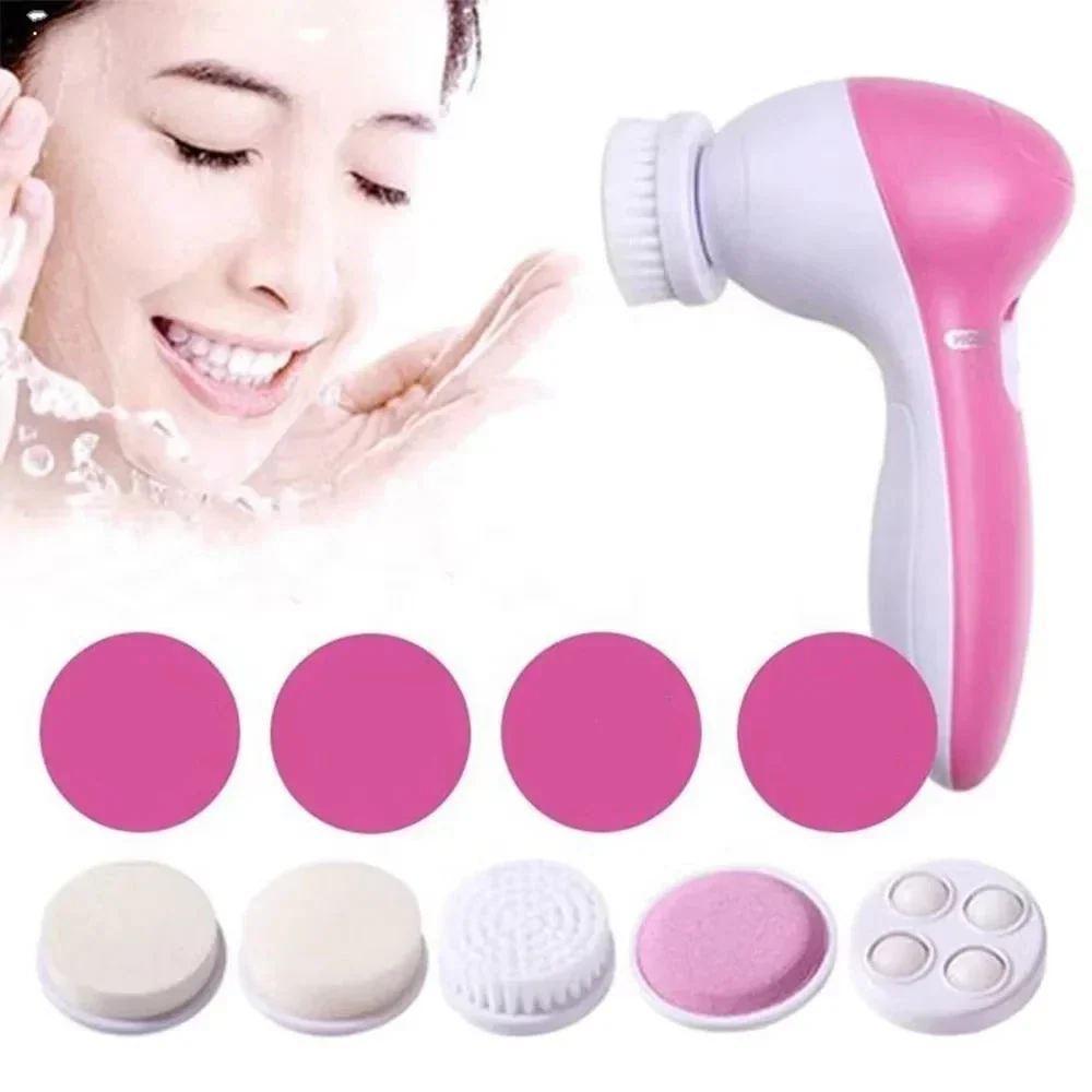 5--1 Facial Cleansing Device | Multi-Function Skin Care System Pink