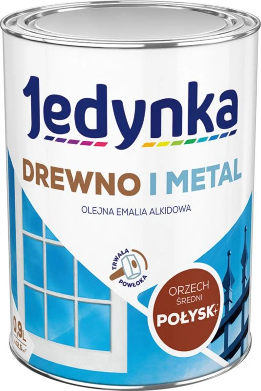 Alkydemalje Jedynka træ og all-metal mellemvalnød blank 0,9 l