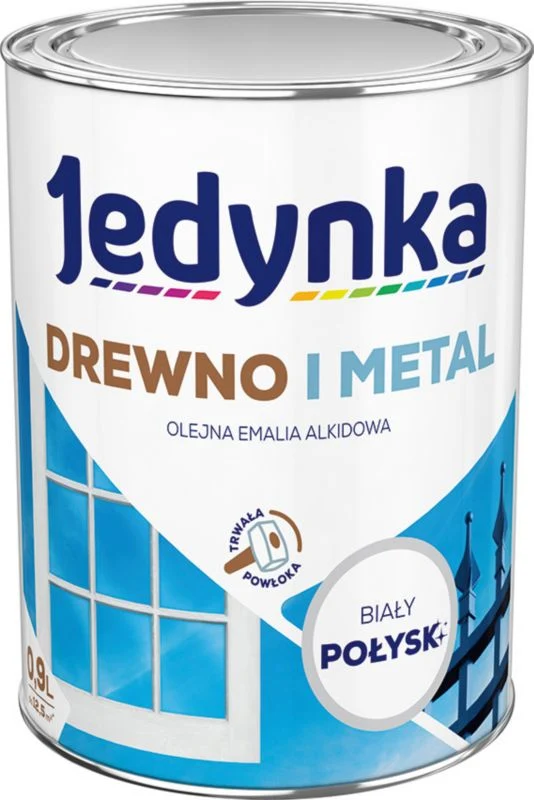 Alkydemalje Jedynka træ og alloy hvid blank 0,9 l