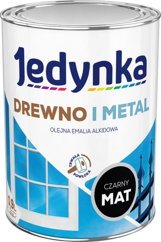 Alkydemalje Jedynka træ og metal mat ebony 0,9 l
