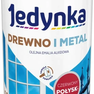 Alkydemalje Jedynka træ og stål rød blank 0,9 l