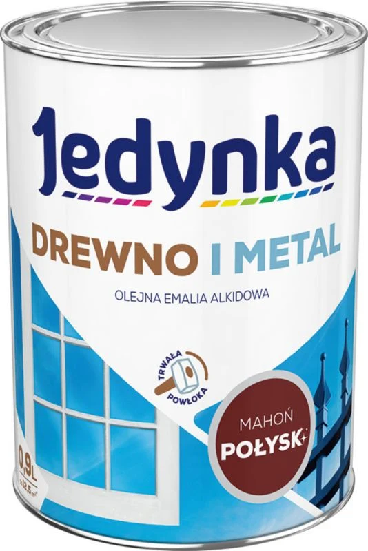 Alkydemalje Jedynka træ og stål mahogni blank 0,9 l
