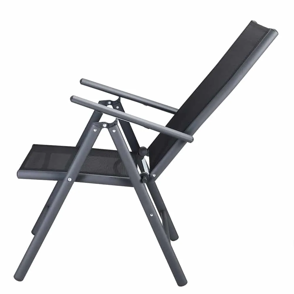 Alu havemøbelsæt 4+1, WPC bord & stole - 20V