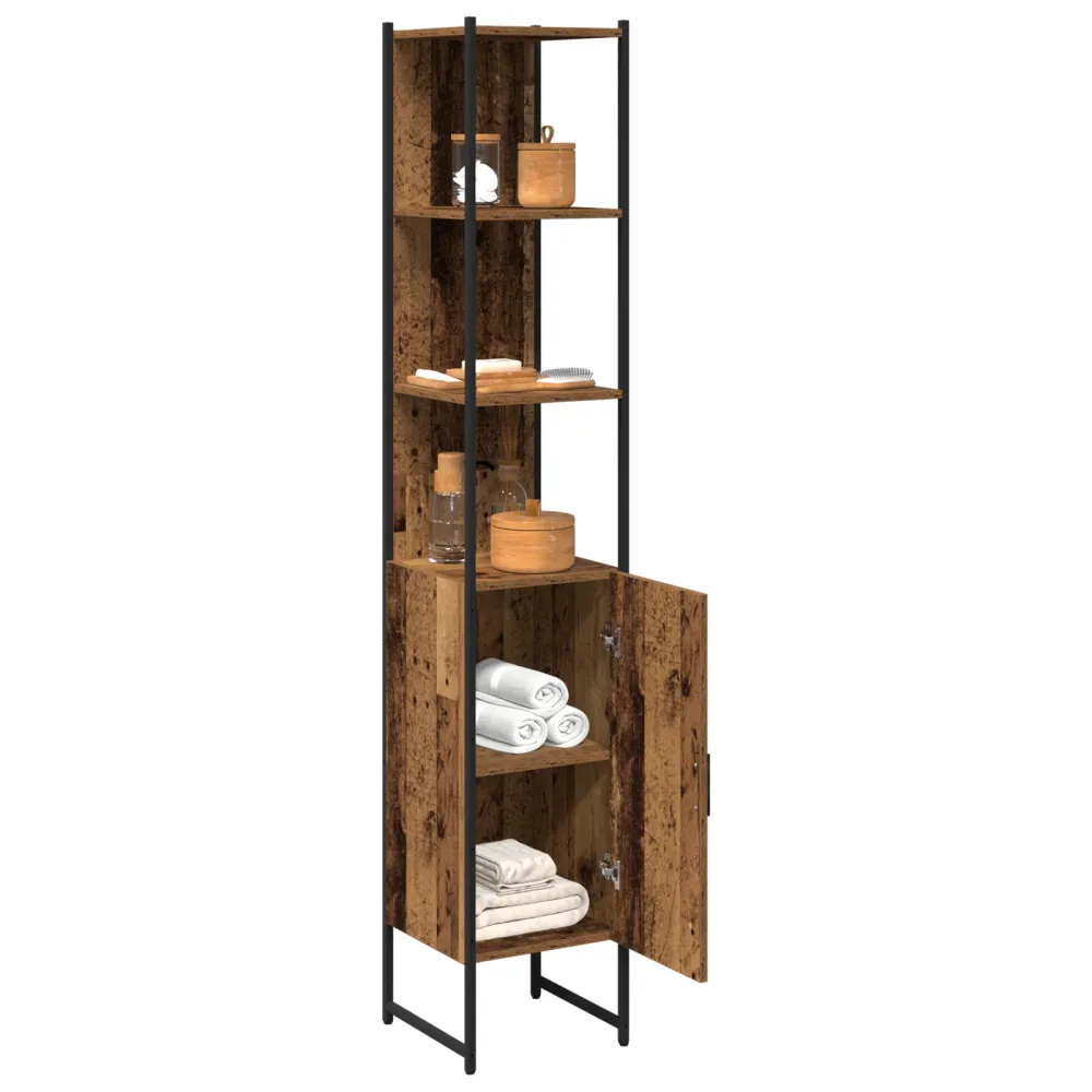 Badeværelsesskab Gammelt Træ 33 X 33 X 185.5 Cm Fremstillet Træ