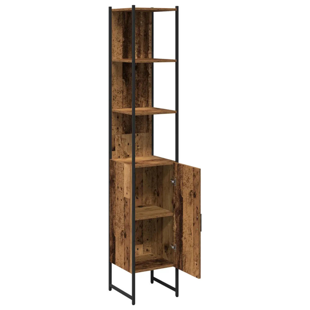 Badeværelsesskab Gammelt Træ 33 X 33 X 185.5 Cm Fremstillet Træ