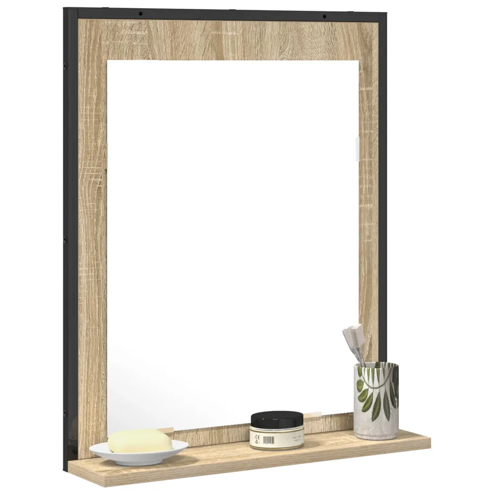 Badeværelsesspejl Ebony 50 X 12 X 60 Cm Konstrueret Træ