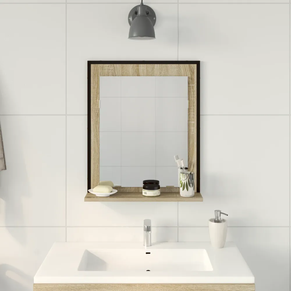 Badeværelsesspejl Ebony 50 X 12 X 60 Cm Konstrueret Træ