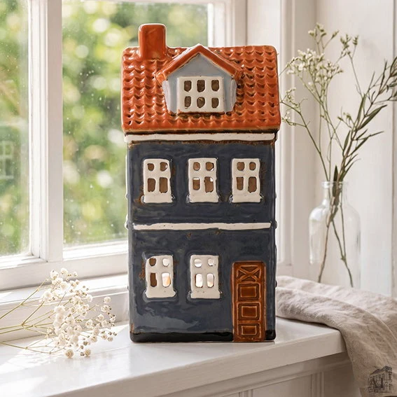 Blåt Hus til fyrfadslys Electricians