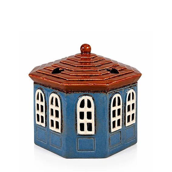 Blåt Hus til fyrfadslys Vibration Reduction