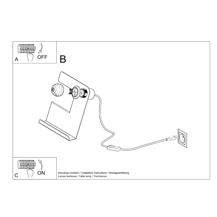 Bordlampe INCLINE charcoal