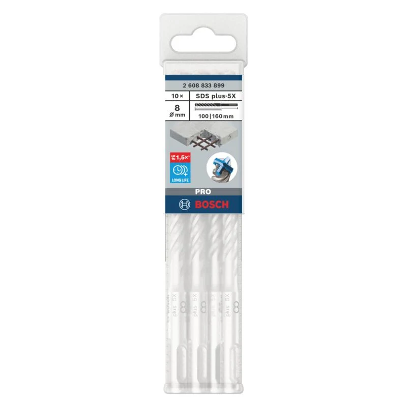 Bosch Pro SDS+ bor 8 x 100 x 160 mm, 10 stk.