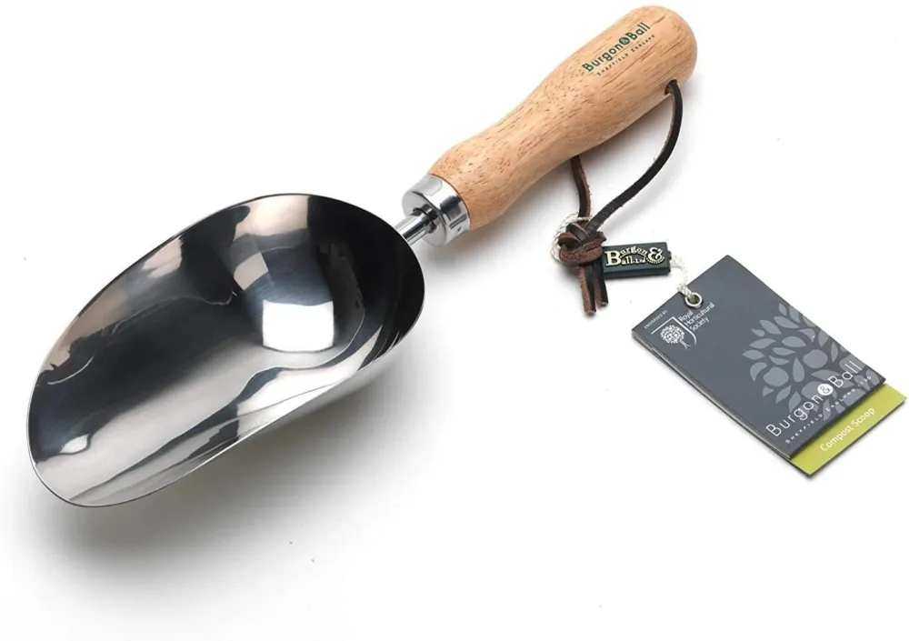 Burgon & Ball hånd-kompost skovl Brushed Nickel