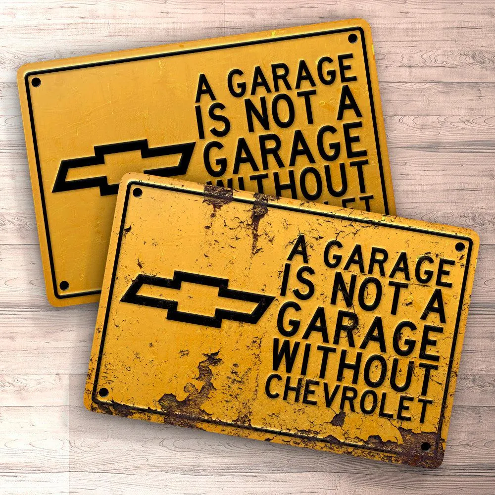 Chevrolet Garage Is Not Garage Without Chevrolet Skilte, Musemåtte, Dørmåtte Vibration Reduction