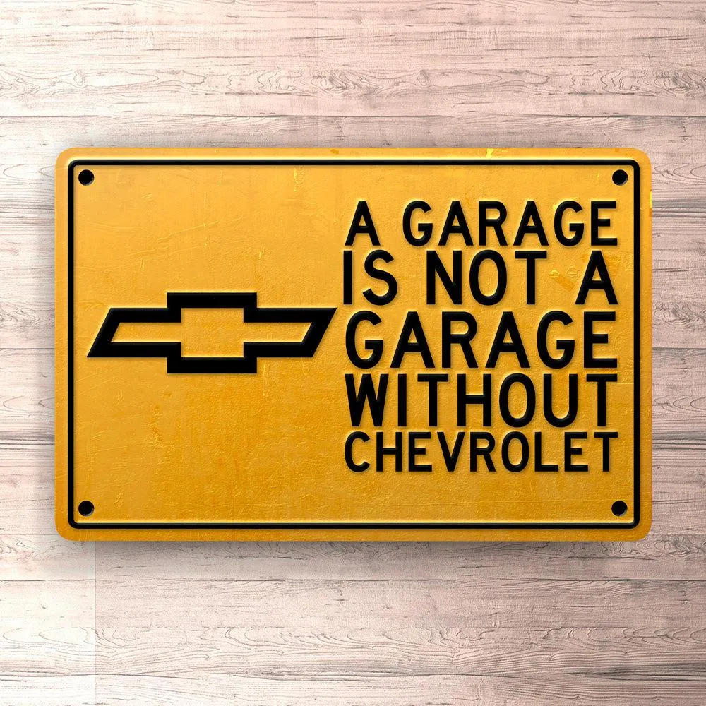 Chevrolet Garage Is Not Garage Without Chevrolet Skilte, Musemåtte, Dørmåtte Vibration Reduction