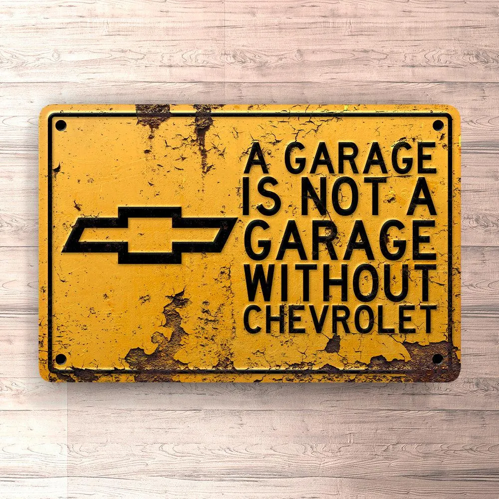 Chevrolet Garage Is Not Garage Without Chevrolet Skilte, Musemåtte, Dørmåtte Vibration Reduction