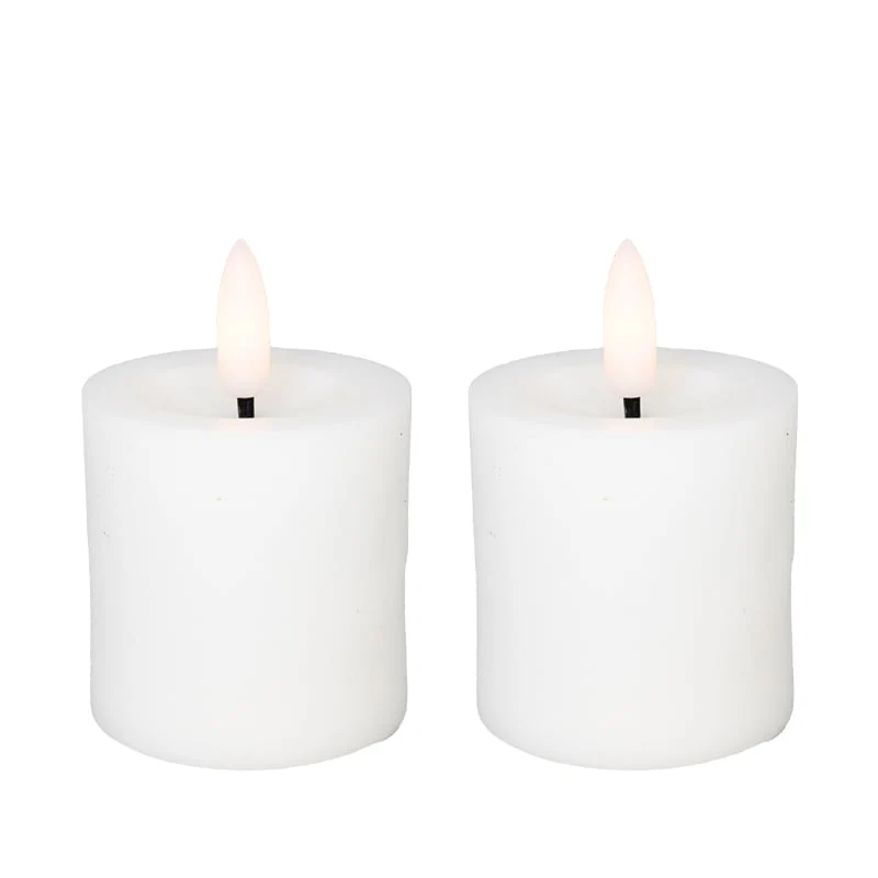 Cozzy LED bloklys Ø4,8 x H5 cm 2 stk. kridt