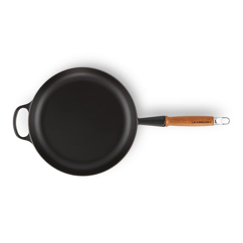 Le Creuset Stegepande m. træhåndtag Ø28