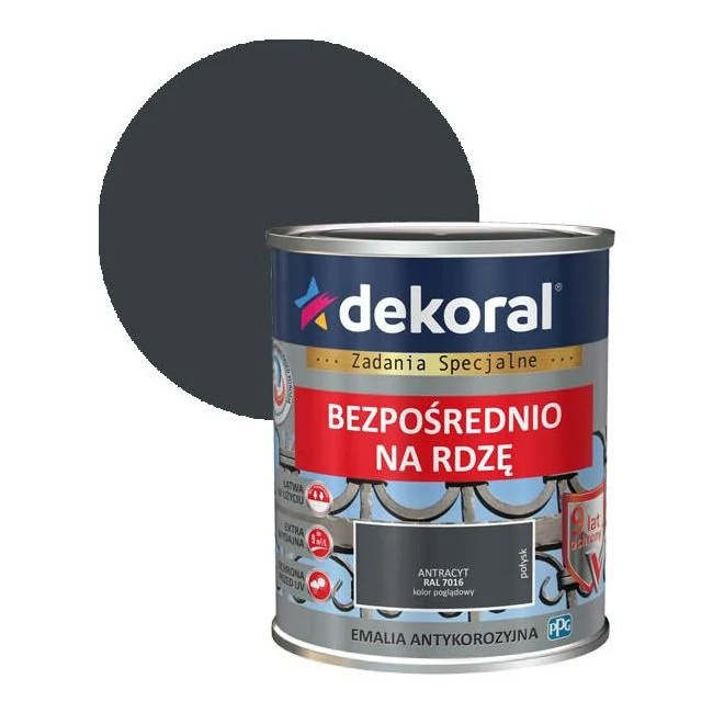 Dekoral antikorrosionsmaling antracit blank 0,65 l