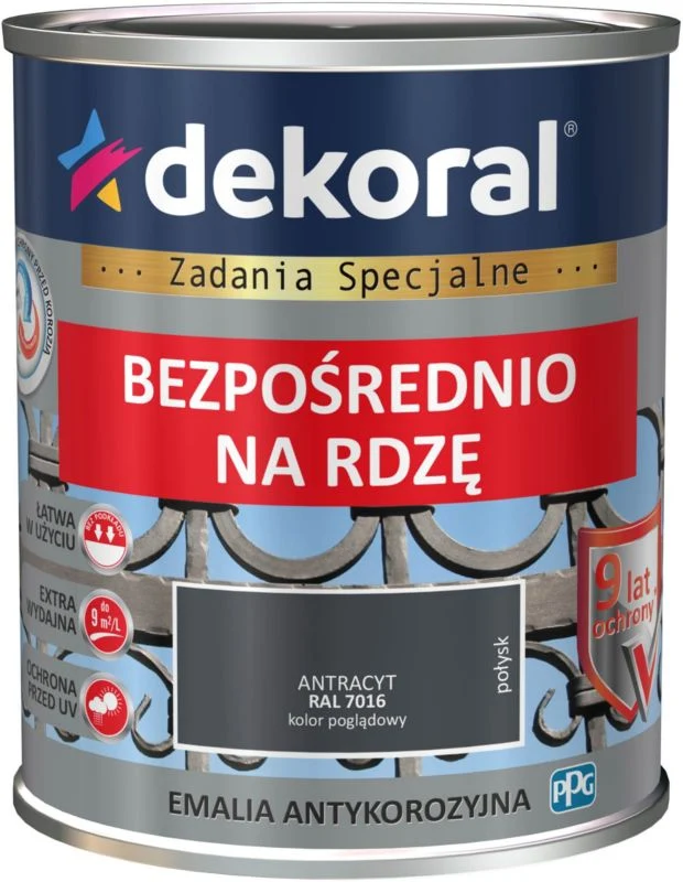 Dekoral antikorrosionsmaling antracit blank 0,65 l