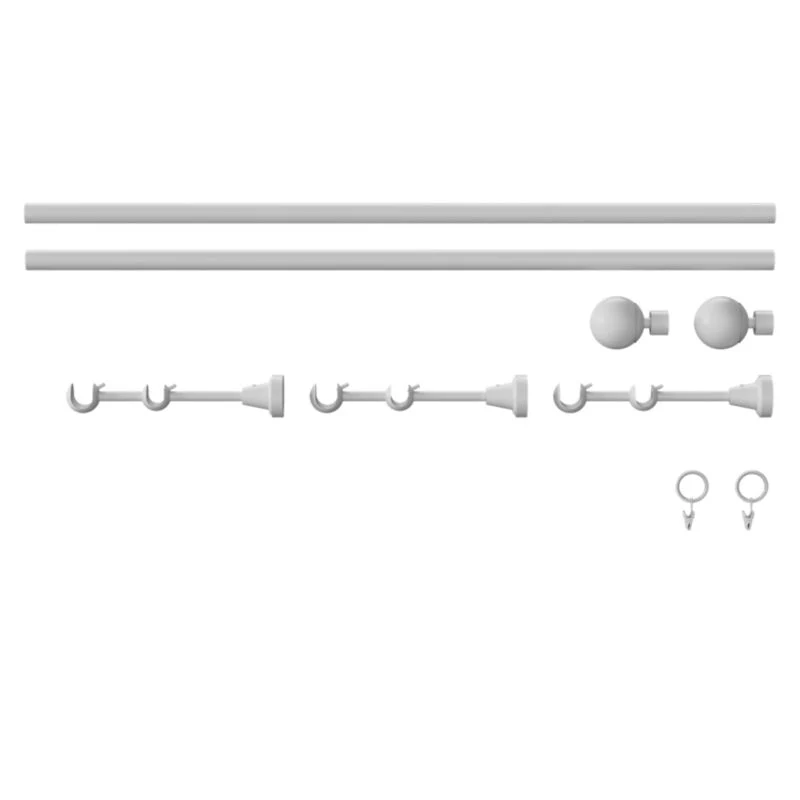Dobbel gardinstang GoodHome Anafi 19 mm 240 cm pearl kugle