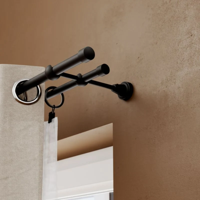 Dobbel Gardinstang GoodHome Araxosi 19 mm 160 cm mat-sort