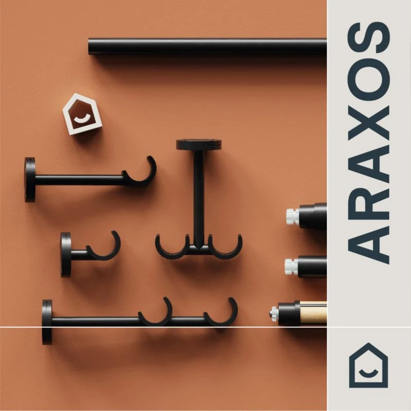 Dobbel Gardinstang GoodHome Araxosi 19 mm 160 cm mat-sort