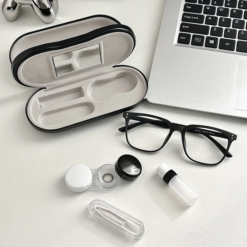 Double Layer Glasses Case | Contact Lens Storage System White