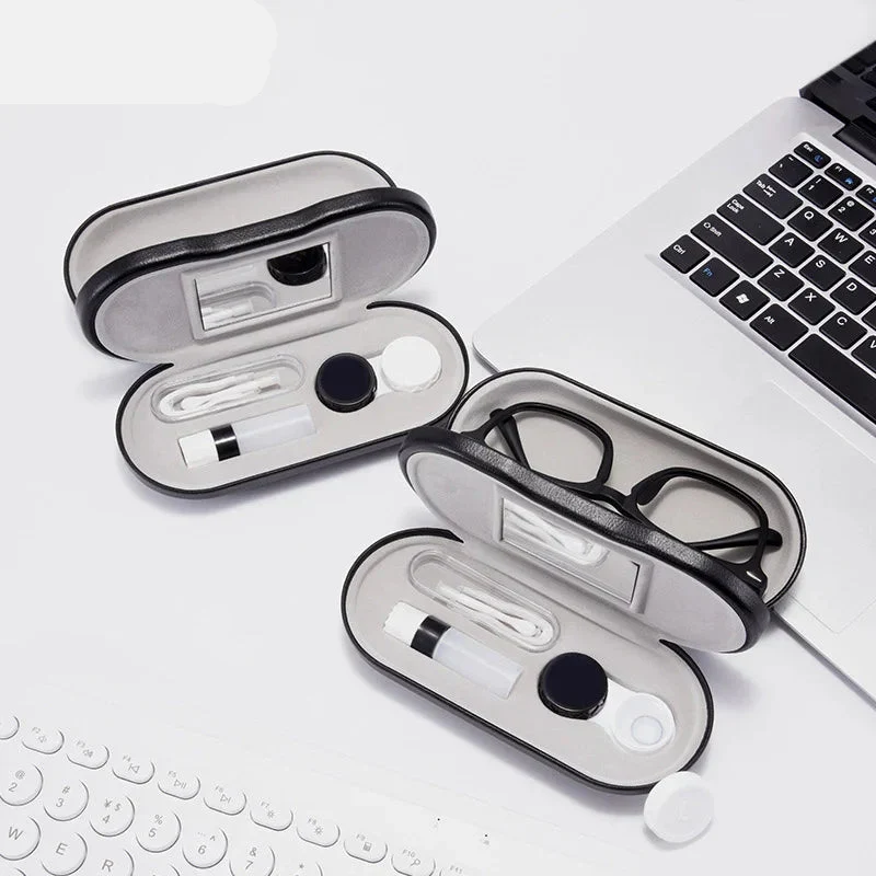 Double Layer Glasses Case | Contact Lens Storage System White