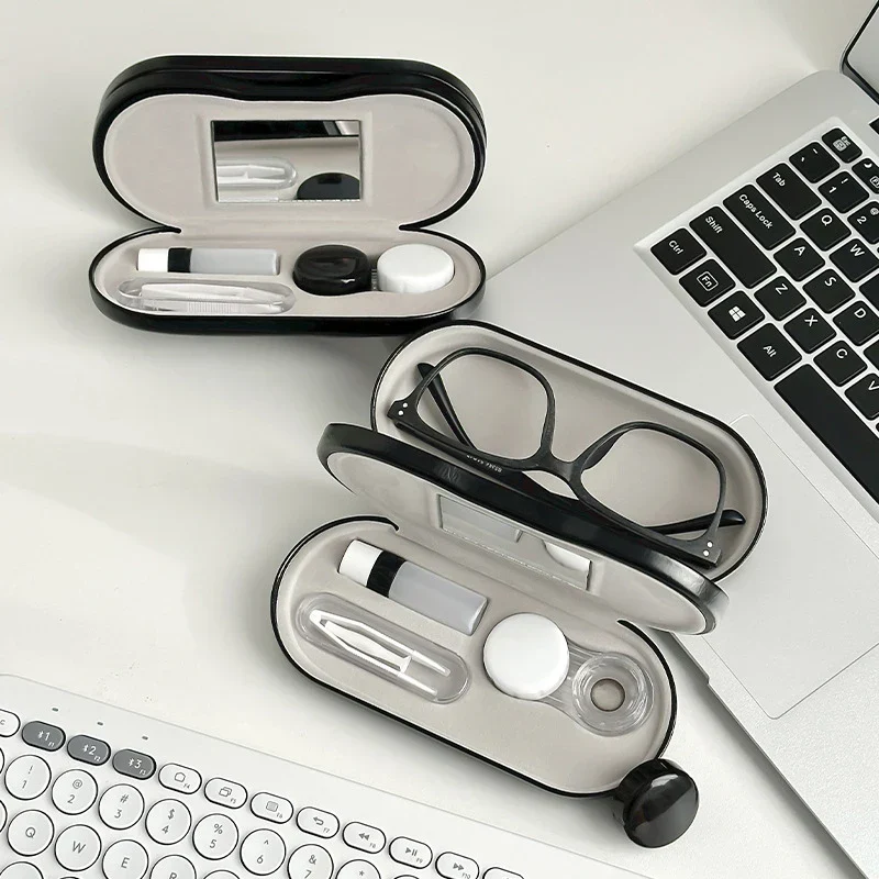 Double Layer Glasses Case | Contact Lens Storage System White