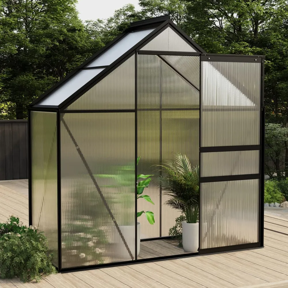Drivhus 1,33 M² Aluminium Antracitgrå
