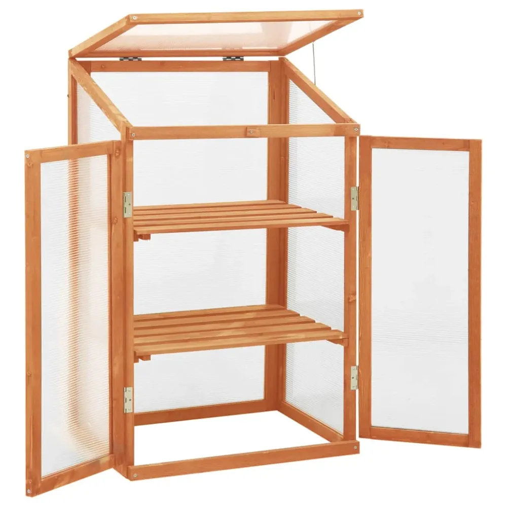Drivhus 60X45X100 Cm Fyrretræ Graa