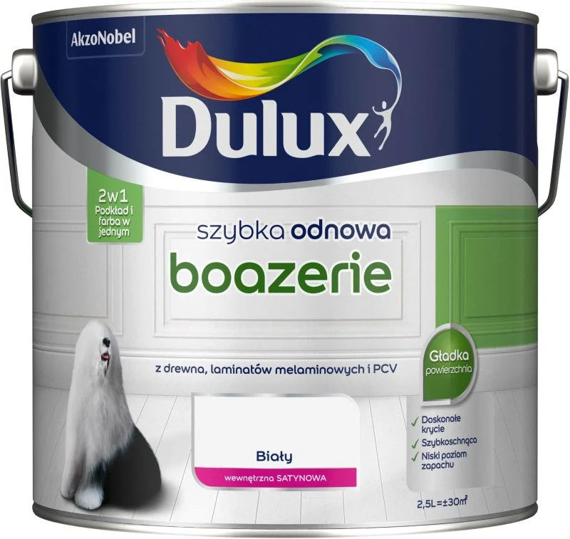 Dulux Szybka Odnowa pearl renoveringsmaling til boiserie 2,5 l