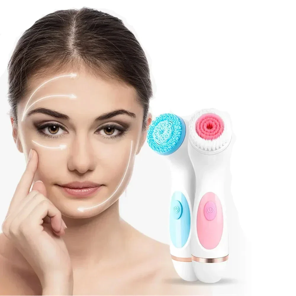 Electric Facial Cleansing Brush | 3--1 Sonic Technology System Pink