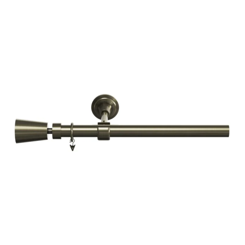 Enkelt gardinstang GoodHome Antiki 25 mm 240 cm kegle i guld