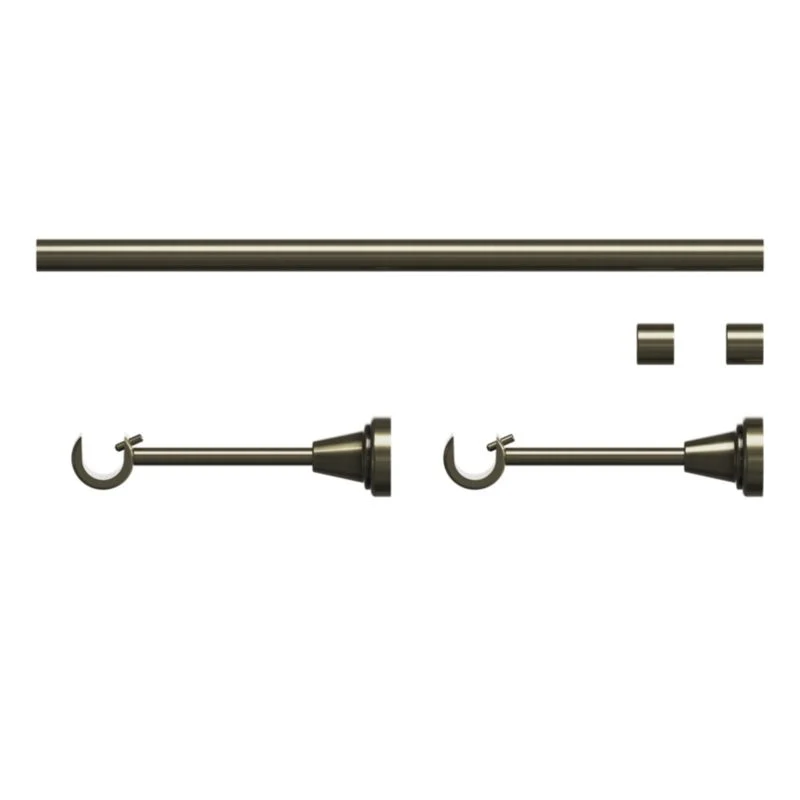 Enkelt gardinstang Goodhome Antiki 16 mm 240 cm med guldkugle
