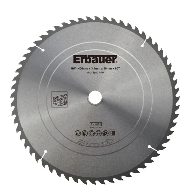 Erbauer træskæreskive 400 x 30 mm 60T