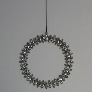 Ergonomic Design Diamant-Ring-Ornament 20cm sølv