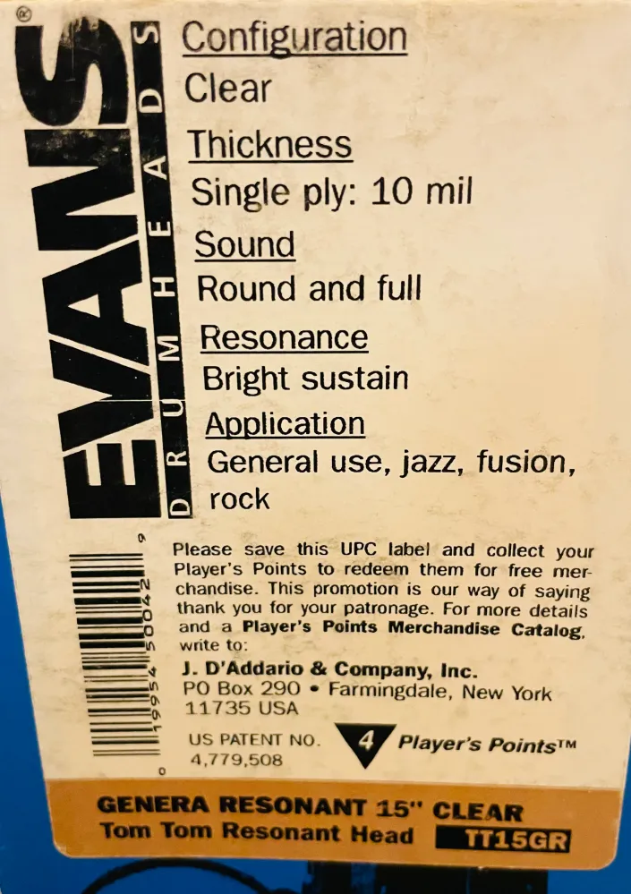 15" Evans Genera Resonant Krystal