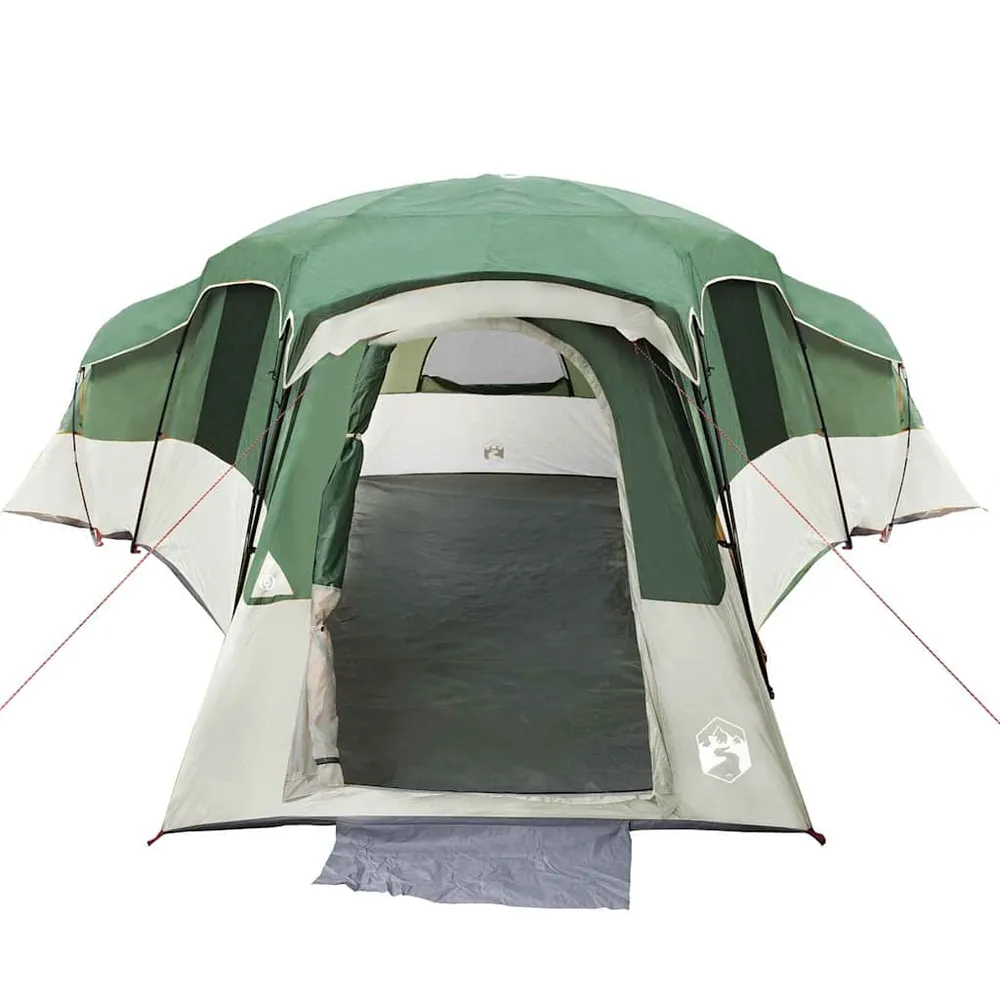 Familietelt med tag med opbevaring Grøn 762 x 655 x 218 cm taft