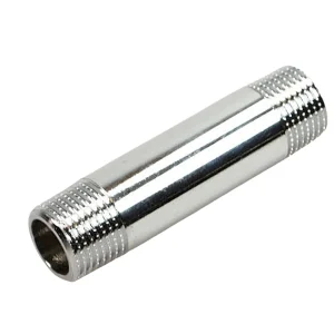 Forkromet messing nippelrør 1/2" x 70 mm